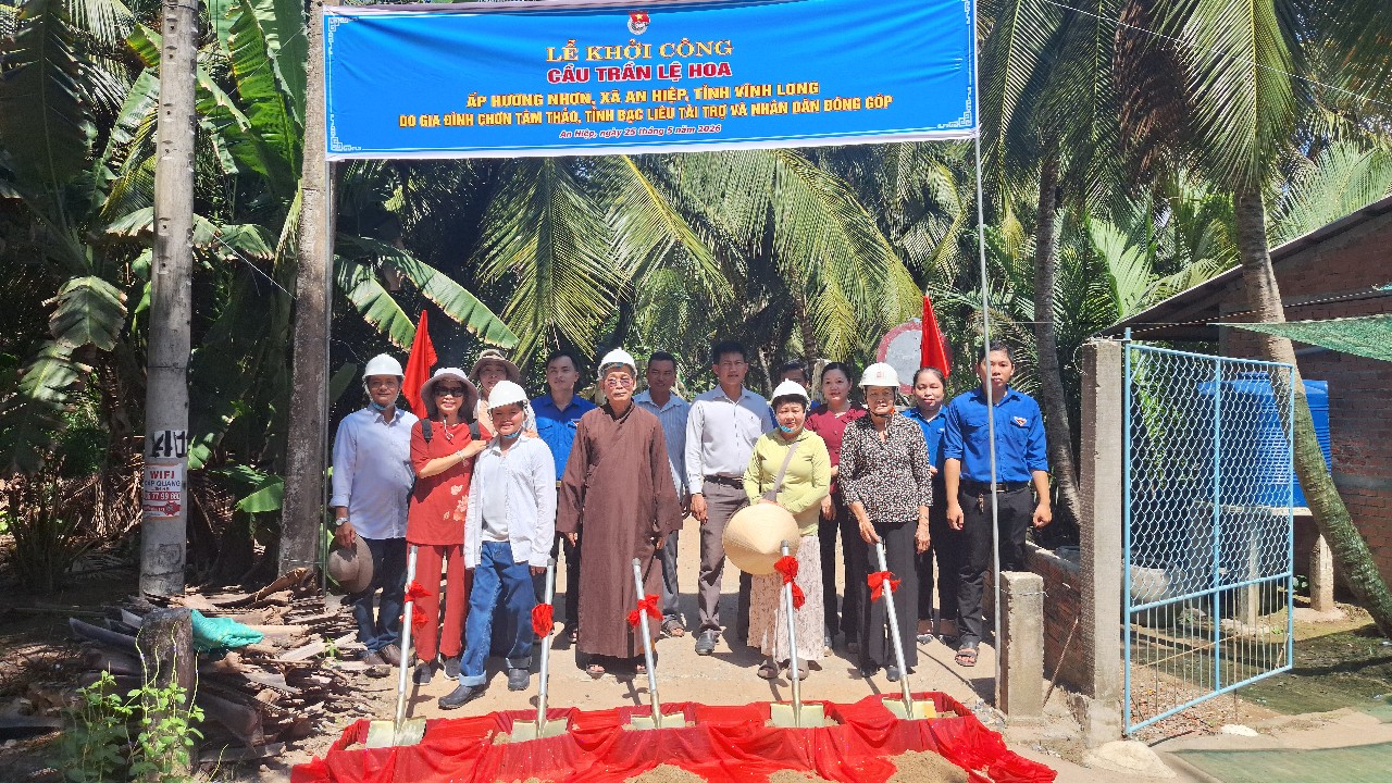 Lễ khởi công cầu giao thông nông thôn ấp Hưng Nhơn xã An Hiệp